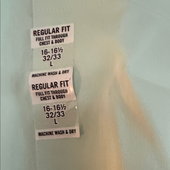 Van Heusen Mint Green Dress Shirt Size L 16-16 1/2. 32/33 - Picture 4 of 4